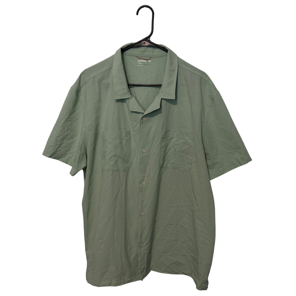 Wellen Airweave Performance Shirt Mens 2XL Green Perforated Short Sleeve Camp